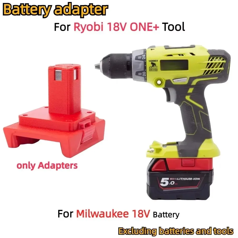 Battery Adapter Converter for Milwaukee 18V Lithium Ion To Ryobi 18V ONE+ Series Cordless Power Tools(Only Adapter)