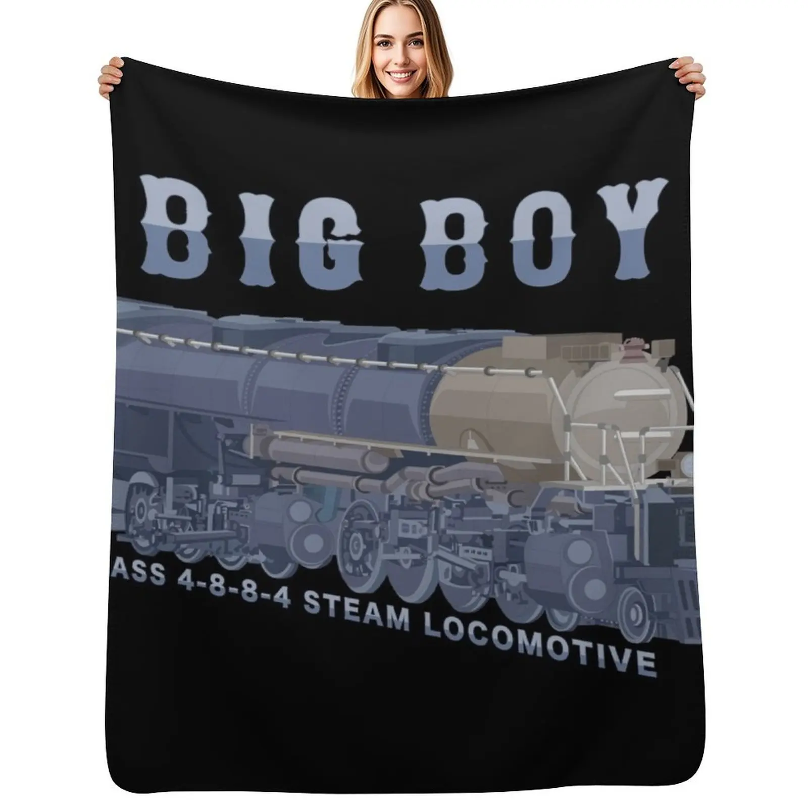 Big Boy Steam Train 4000 Class Locomotive Color Diagram Gift Throw Blanket Baby Decoratives Luxury Brand Blankets