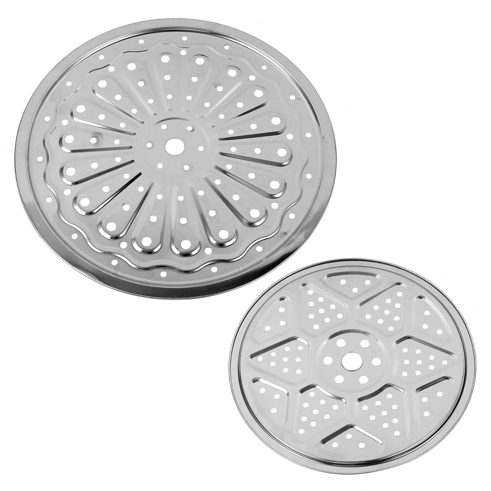 

2pcs Stainless Steel Plates Sturdy Kitchen Steamer Racks Food Steaming Tools For Rice Cooker Pot Round Steamer Shelf Household