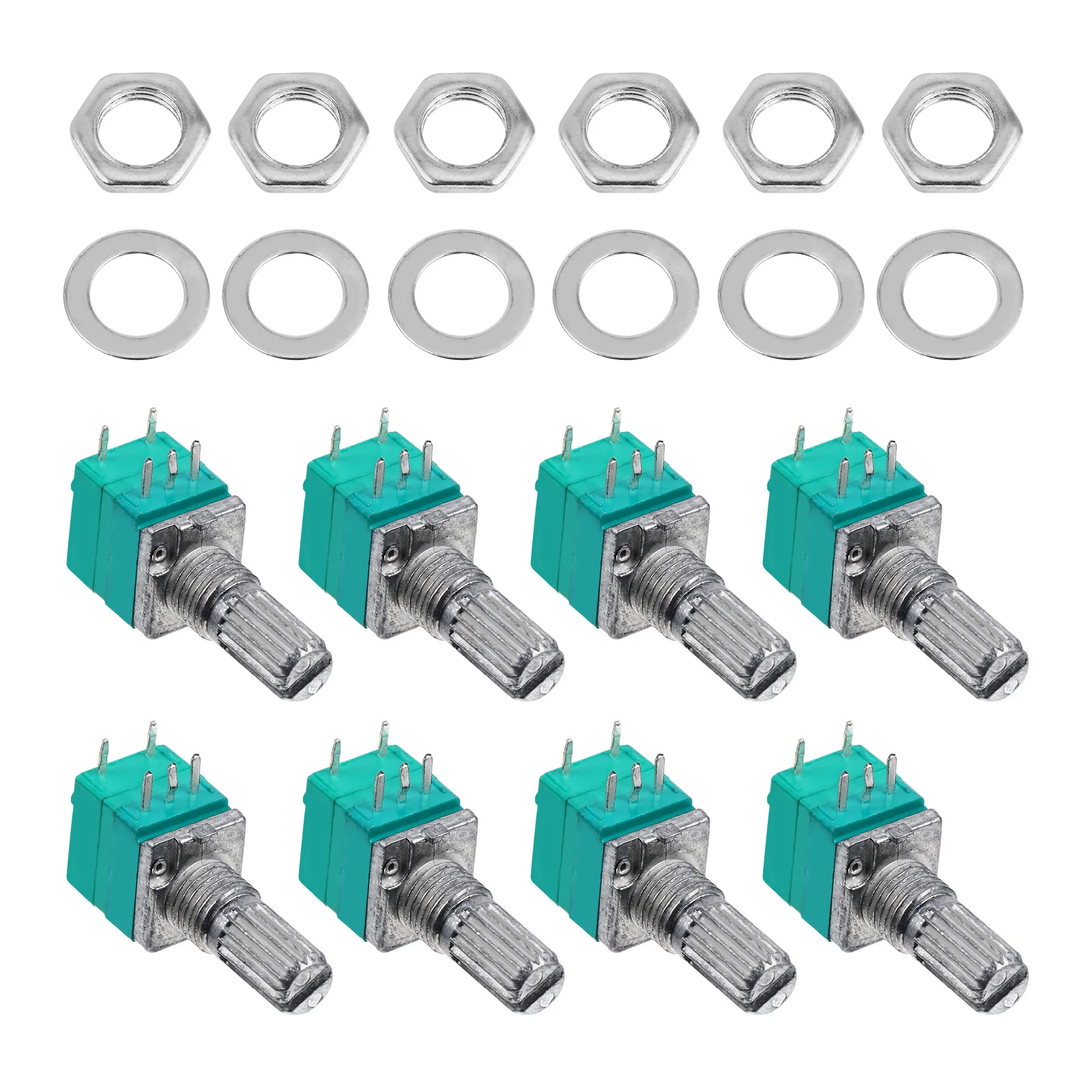 

10pcs 5-pin Audio Potentiometer 5K Variable Resistors Metal Film Single Rotary Switch Shaft Guitar Accessories