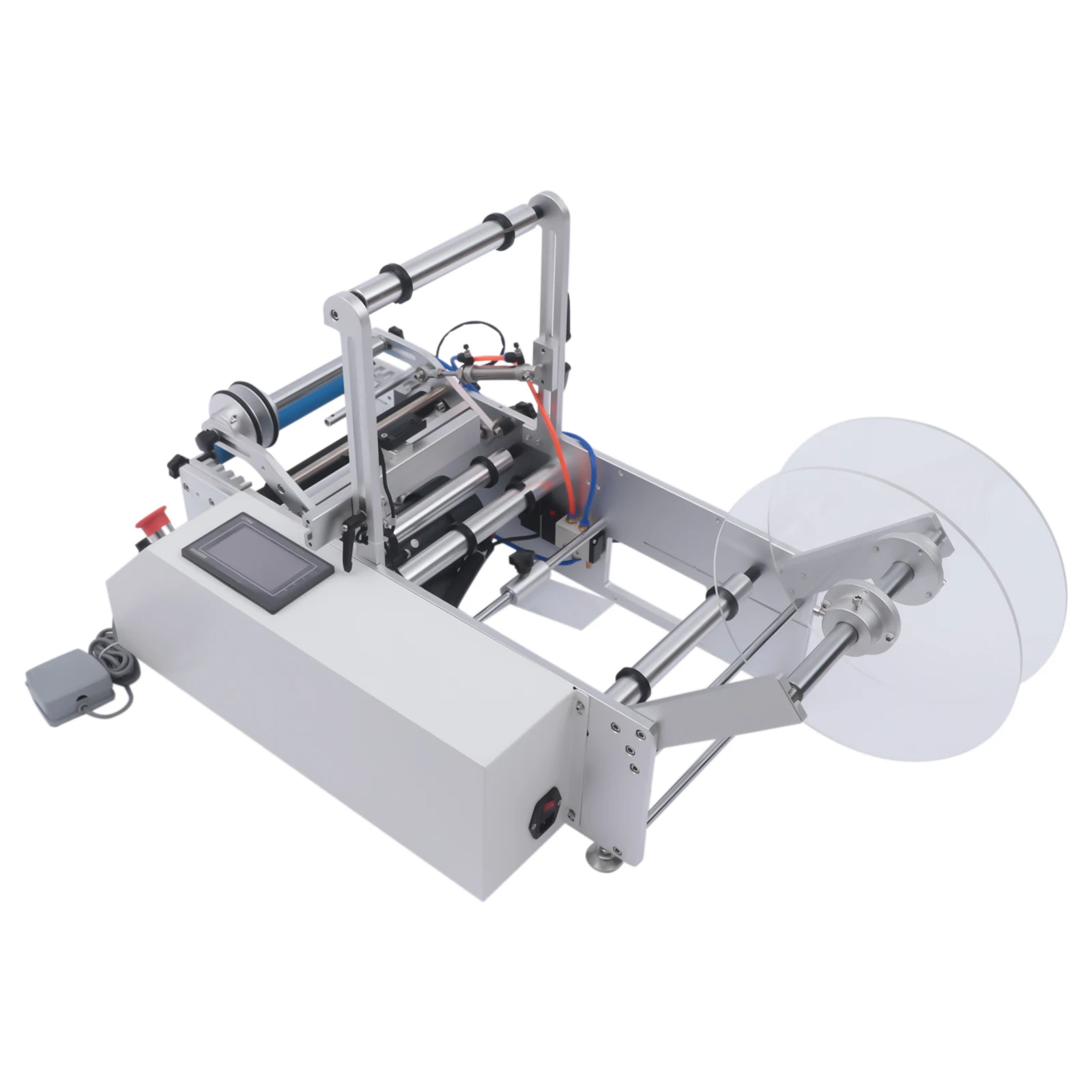 300W hoge precisie semi-automatische ronde fles etiketteermachine 20-40 stks / min + netsnoer