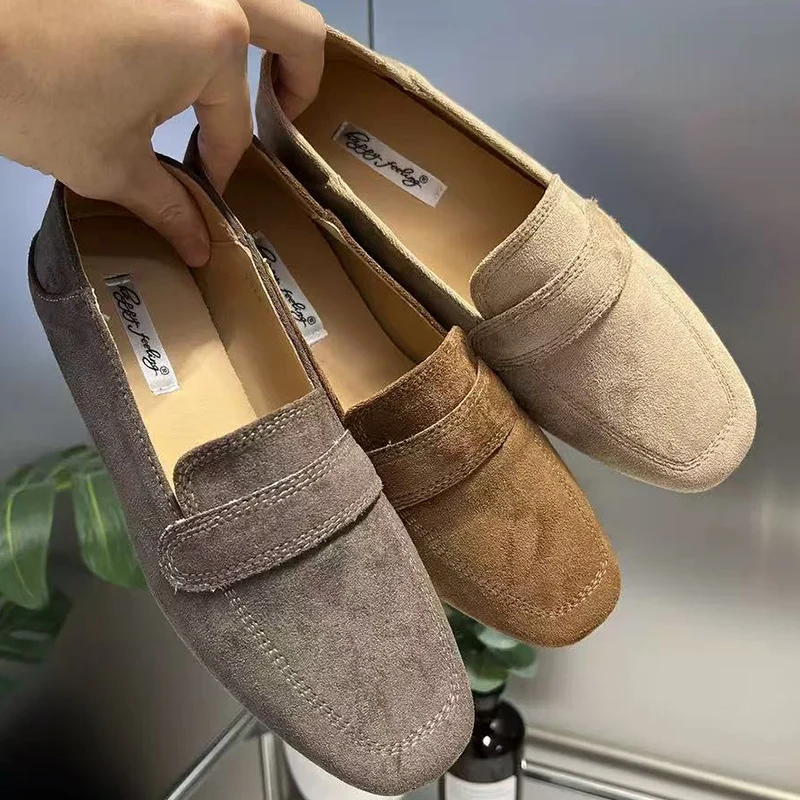 

Женские лоферы без шнуровки из искусственной замши на низком каблуке, элегантные повседневные офисные удобные женские туфли на мягкой подошве