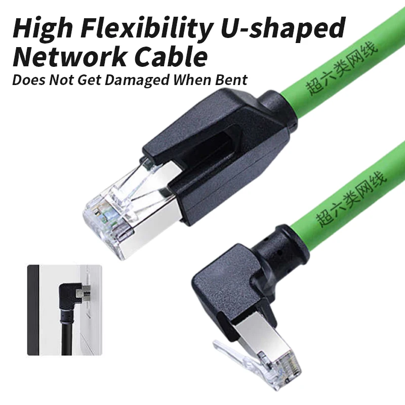 CAT6A Elbow Gigabit Ethernet Cable Industrial Camera Profinet Servo Line EtherCAT Flexibility Drag Chain Network Shielded Wire
