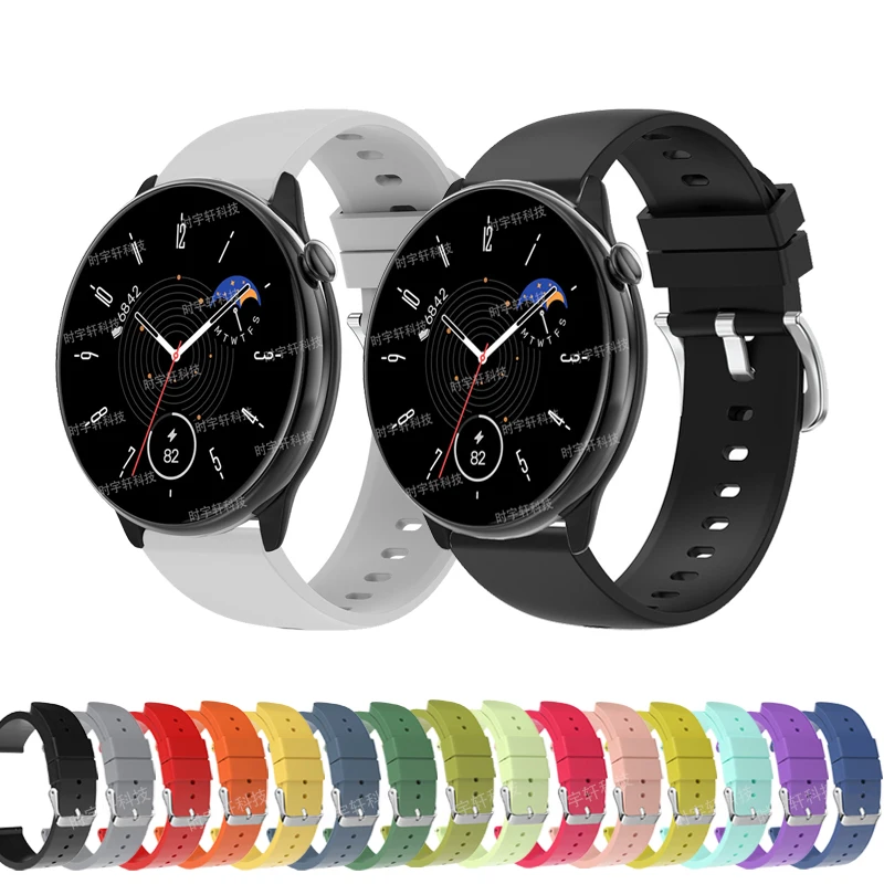 20mm Silicone Strap For Amazfit GTR Mini/42mm Sport Replacement Bracelet For Amazfit GTS 4 3 2 2E/Bip S Lite/U Pro Band 16 Color