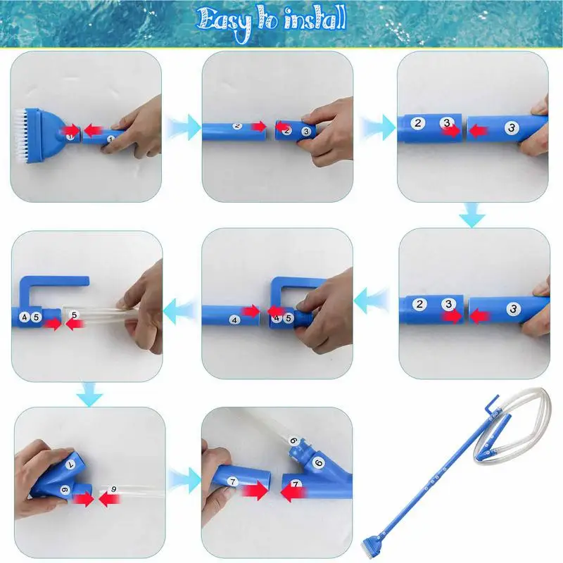 

Hot Tub Vacuum Handheld Pool Cleaner Portable Efficient Cleaning Tool Safe Manual Design For Dirt Algae Sand