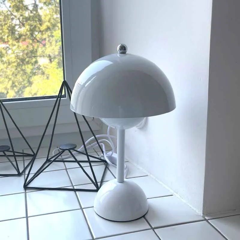 Imagem -03 - Nordic Flower Bud Led Table Lamp Candeeiros de Mesa de Cogumelos Decoração Simples do Quarto Lâmpadas de Cabeceira Modernas Wedding Room Desk