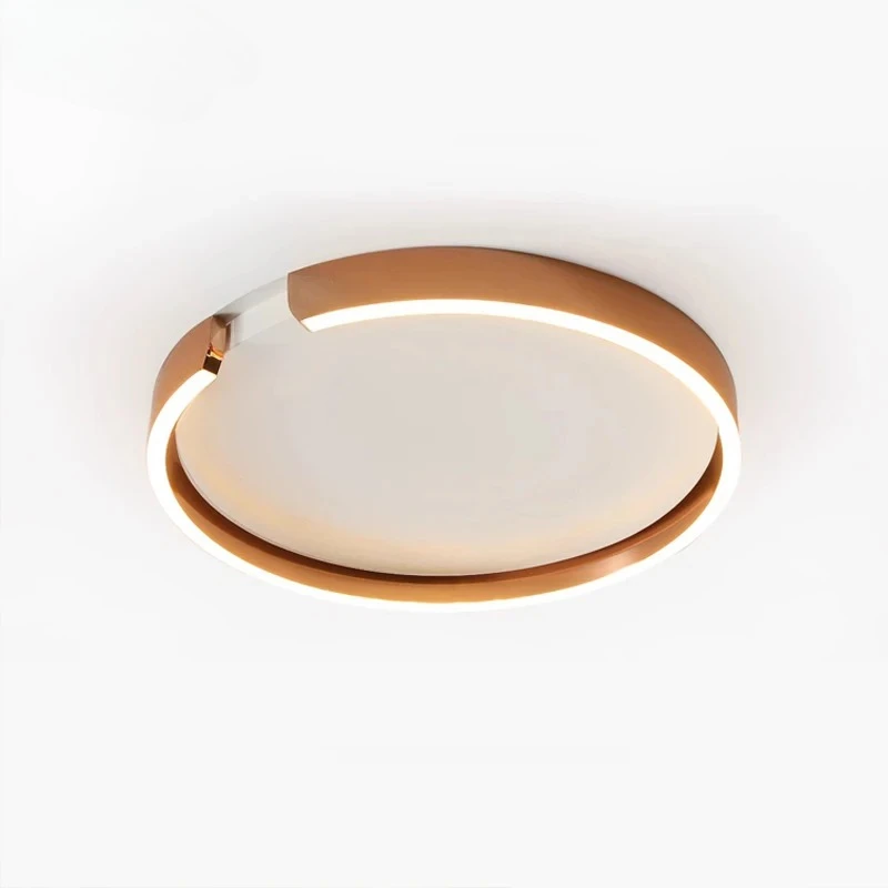 Rose Gold Modern LED Ceiling Light Circular Dimmable Surface Mounted For Living Bedroom Dining Minimalist Home Lighting Fixtures
