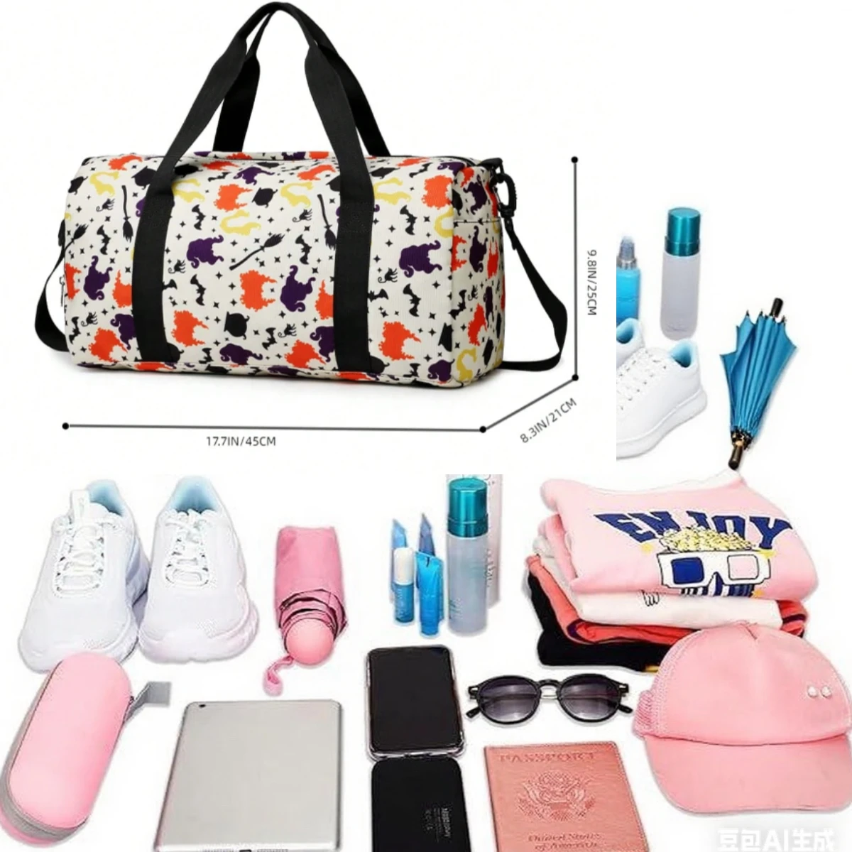 

Large Capacity Dry and Wet Separation Waterproof Weekender Travel Tote Large Capacity Bag with Shoe Compartment