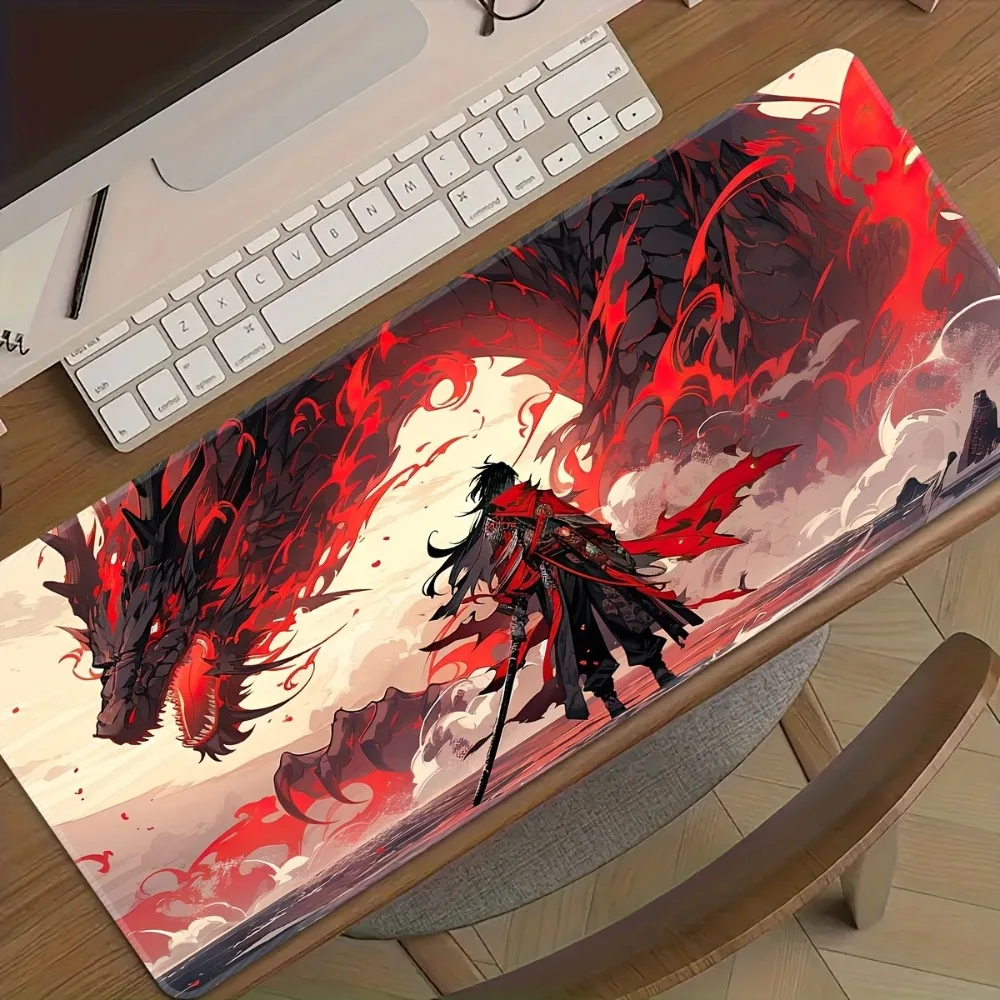Longwu Theme Anti-Slip Desk Mat - Rubber Base Washable - Extra Large Computer Mat Suitable for PCs/Laptops Alfombrillas Gaming