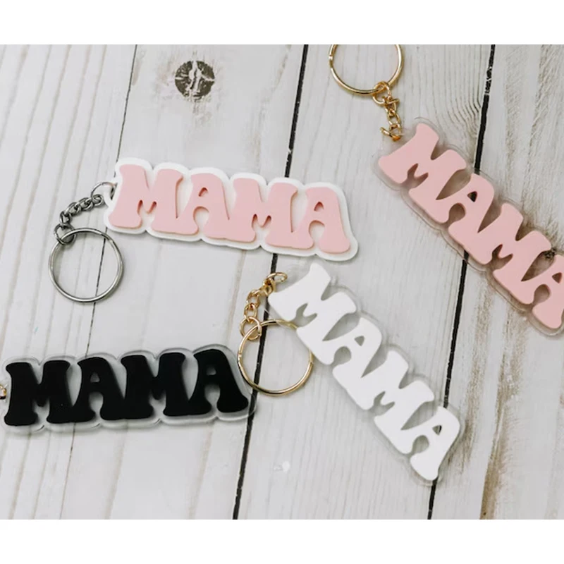 Custom Name Acrylic Keychain Letter Keyring Personalized Cute Text Bag Charm Customized Word Key Chain Car Backpack Accessory