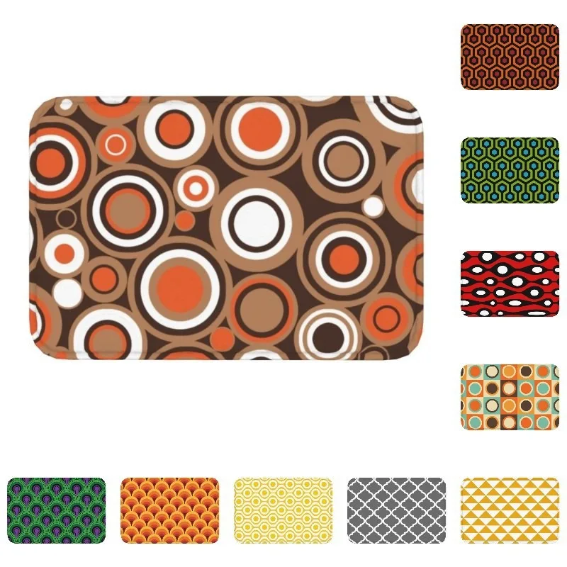 Geometric Pattern Carpet Mat Rubber Backing Rug Geometric Patterns for Modern Home Decoration Floor Mat Door Mat Non-slip Rug