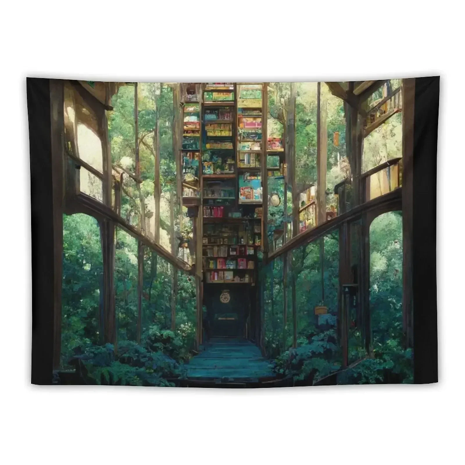 

Magical Bookstore in the Woods Tapestry Cute Room Things Decor Home Wall Tapestries Bedroom Decoration Tapestry