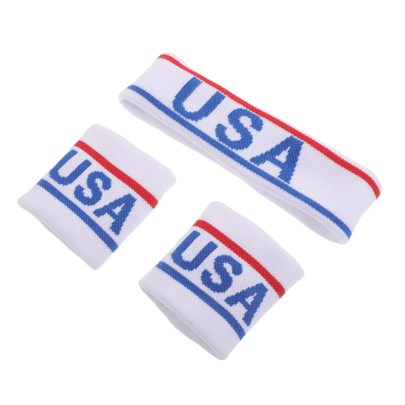 

1Set Sweatband Headband Wristbands Breathable Quick-Dry Athletic Sweat-Absorbing Workout Set for Fitness Running Yoga