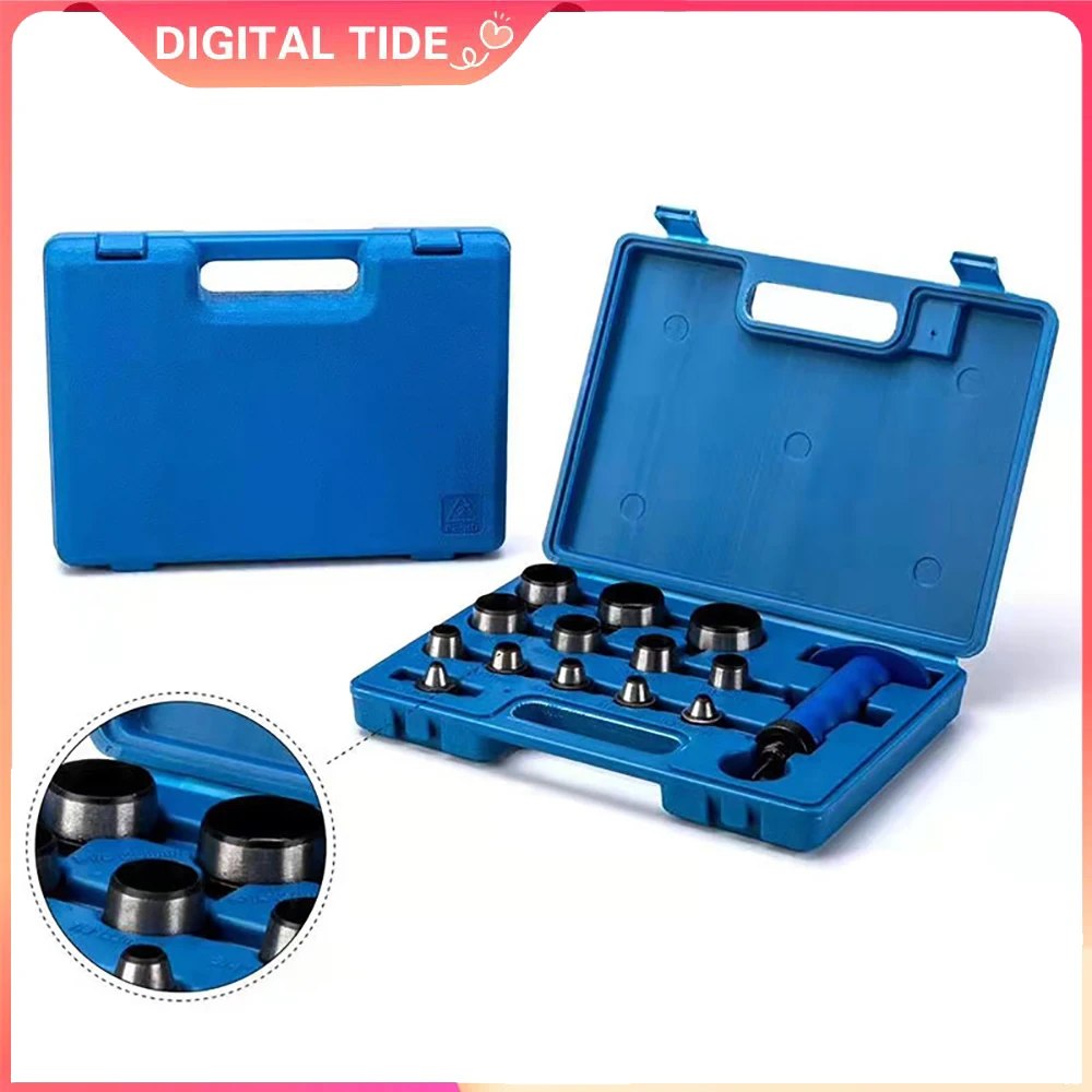 

14pcs 5-35mm Punch Set Gasket Cutter High Carbon Steel Hole Leather Punching Tools for DIY Plastic Rubber Leather Cutting
