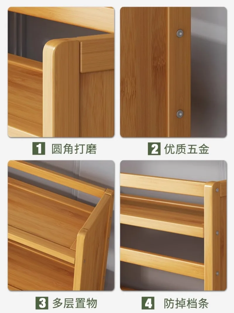 Desktop Storage Shelf Office Small Multi-layer Bookshelf Table Simple Floor Solid Wood Household Children's Bookcase