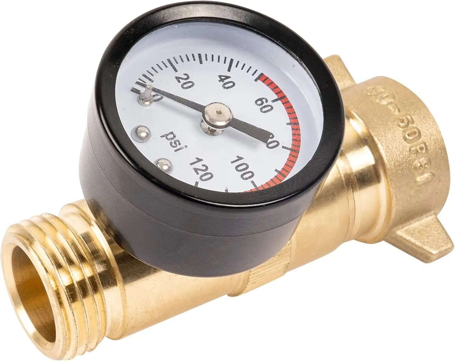 

Brass RV Water Pressure Regulator, Hi-Flow Water Regulator With Filter Screen and Gauge for Campers, Travel Trailers