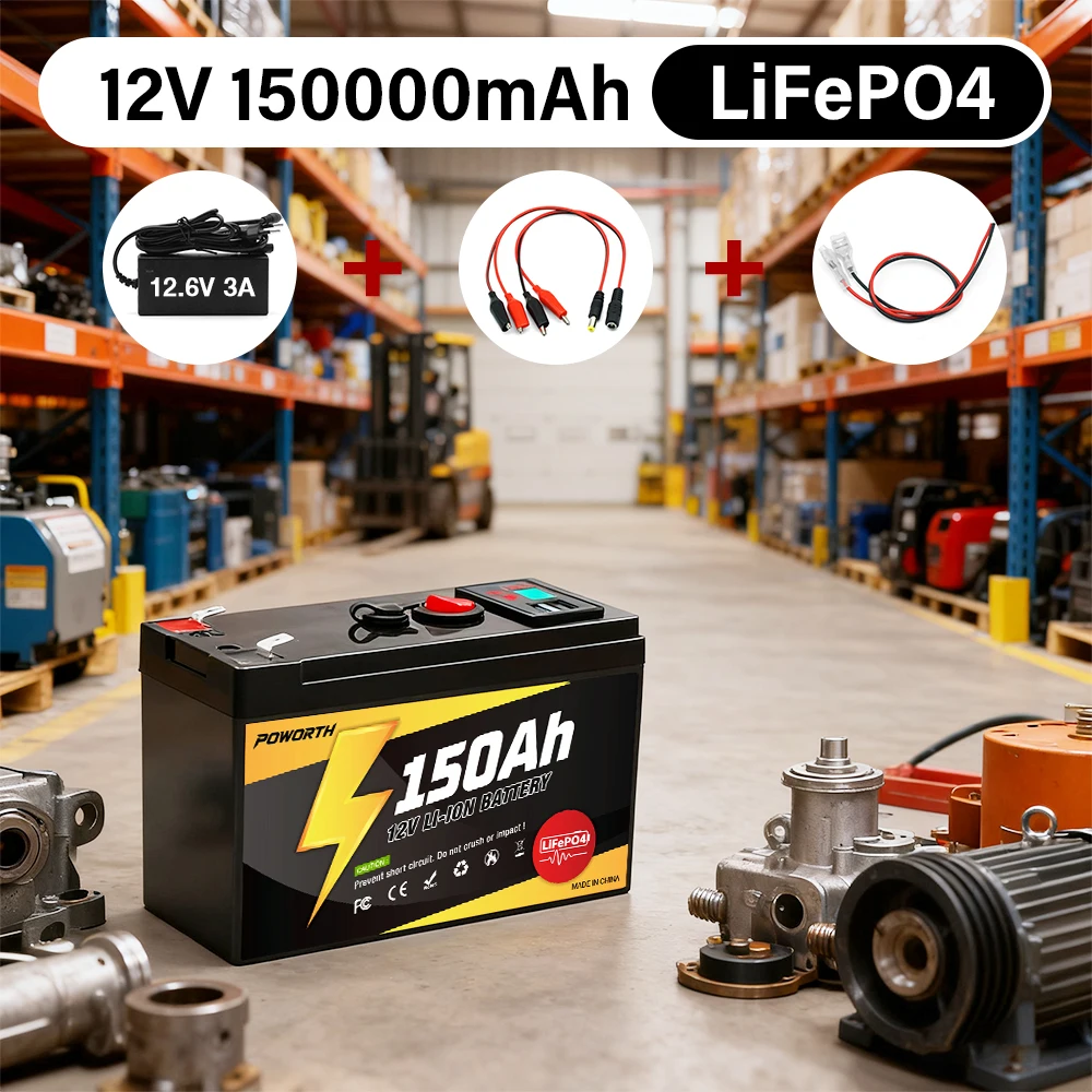 

High Quality 12V 150AH Lifepo4 Battery with Built-in BMS fit for Home Storage RV Off-Grid System Solar Power System Marine