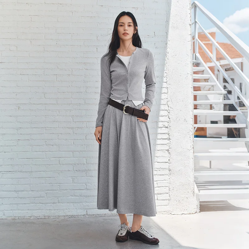 Women's Cropped Top and Long Skirt Two-Piece Set for Fall 2026