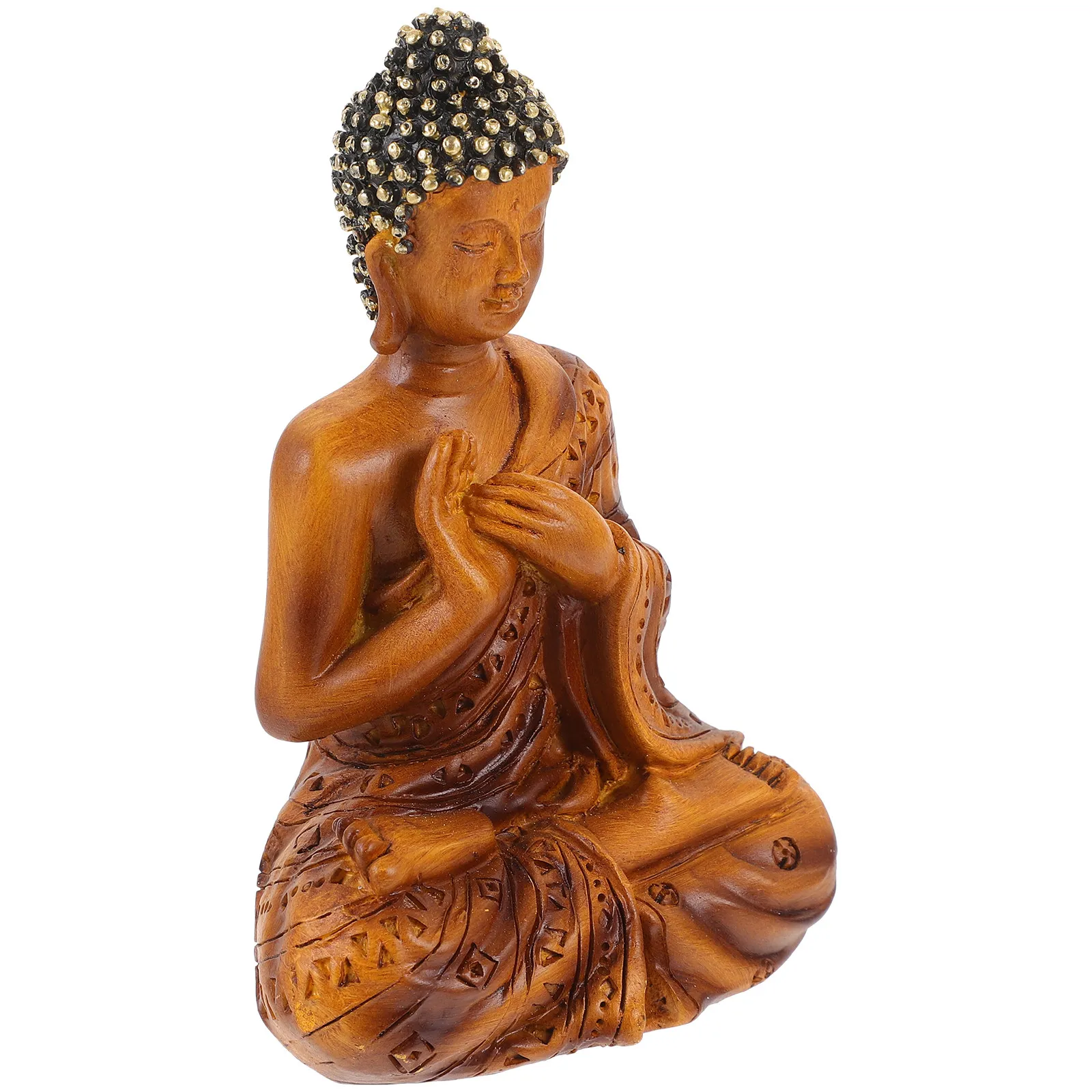 

Маленькая статуэтка Будды из смолы, винтажная миниатюрная скульптура для медитации, декор для дома, офиса, рабочего стола, дзен-поделка из смолы