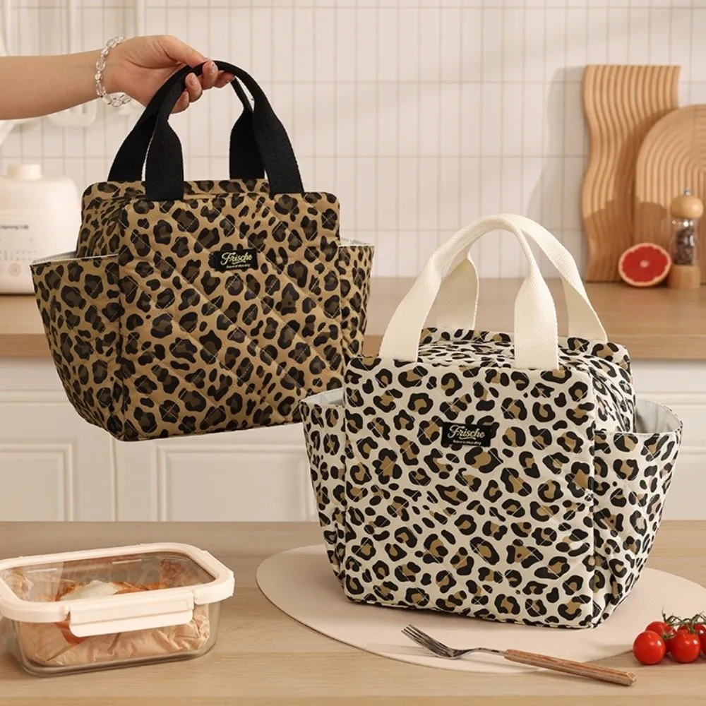 Leakproof Insulated Lunch Bag with Two Pockets Large Capacity Cooler Lunch Bag Thickened Portable Tote Bag School Work Picnic