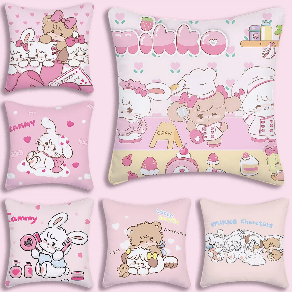 Lovely Animals Hot  M-MIKKOES Pillow Covers Cartoon Sofa Decorative Home Double-sided Printing Short Plush Cute Cushion Cover