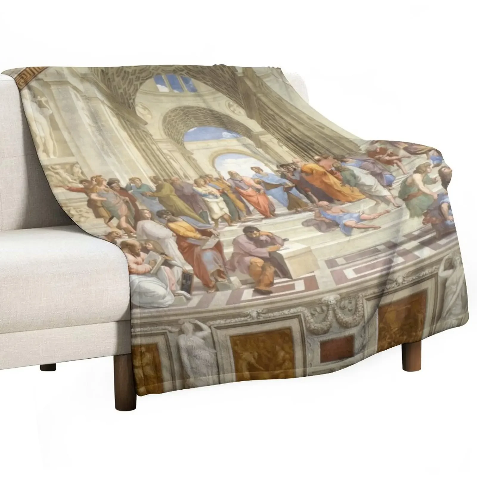 

The School of Athens by Raffaello di Sanzio Throw Blanket Furry Polar anime Plaid Blankets