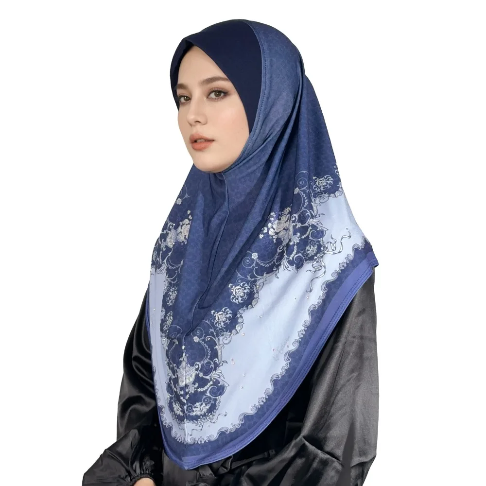 

Luxury Chiffon Floral Print Chiffon Hijabs Linen Multicolor Arab Lady Headscarf All-match Ethnic Head Wrap Party