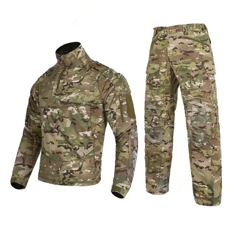 Тактическая форма, уличная камуфляжная одежда, боевой камуфляжный охотничий костюм, тренировочная куртка, брюки, дышащая и износостойкая kn.7 Тактическая форма, уличная камуфляжная одежда, боевой камуфляжный охотничий костюм, тренировочная куртка, брюки, дышащая и износостойкая kn.7