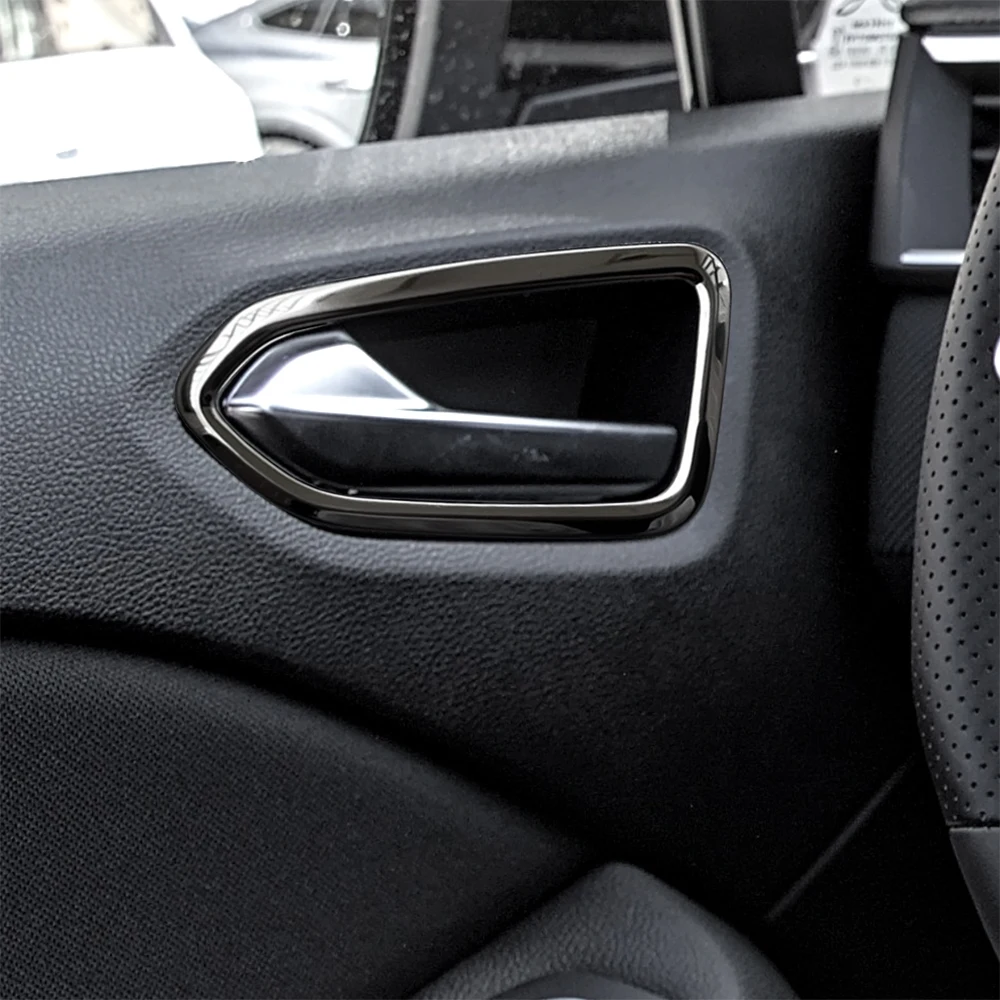 Accessories For 2019-2024 Renault Clio Arkana Captur LUTECIA Triber Inside Door Handle Bezel Trim Moldings Carbon Fiber Styling