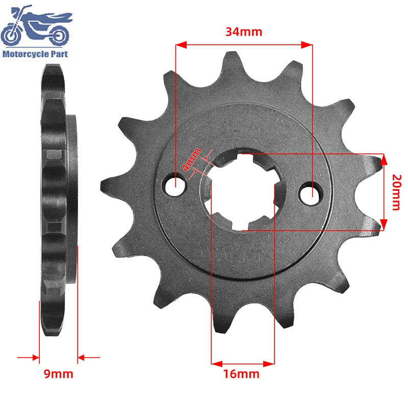 520-13T 520 łańcuch 13T motocykl 20CrMnTi przednia zębatka cicha zębatka dla Yamaha YFS200 U W ABDEFGHJK Blaster YFS 200 Blaster