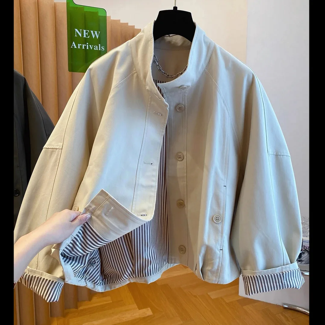 

NEW Women's Short Jacket Windbreaker Spring Autumn Korean Version Lady Outerwear Leisure Single-breasted Ladies Trench Coat