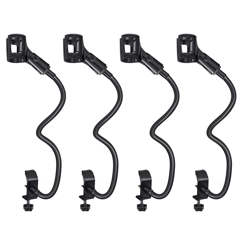 

2025 New-4X Microphone Stand Flexible Gooseneck Desk Clamp Holder Microphone Arm Recording Equipment For Meeting Lecture Podcast