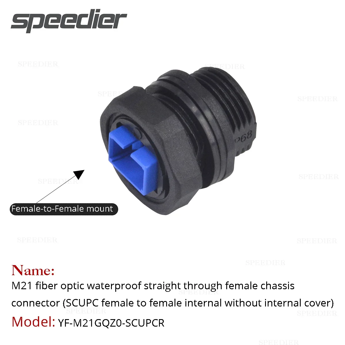 Outdoor Panel SCLC Fiber Optic SCUPC Waterproof Aviation Plug IP68 Dual Mode Fiber Optic Connector Dual Core FDDI Adapter M21