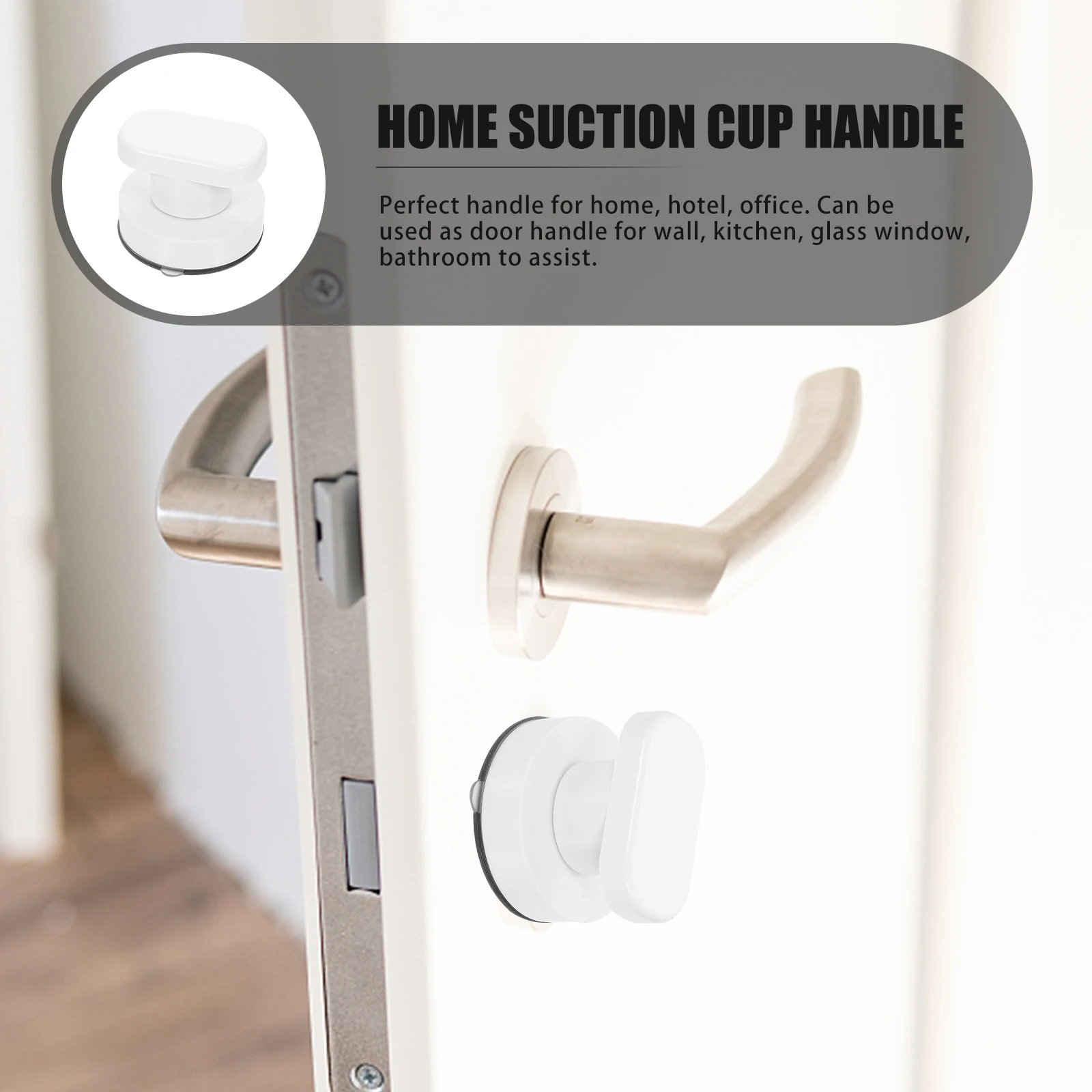 

Portable Suction Handle Bar For Bathroom Shower Grab Home Glass Wall Reusable Heavy Duty Durable Easy Install No Drill
