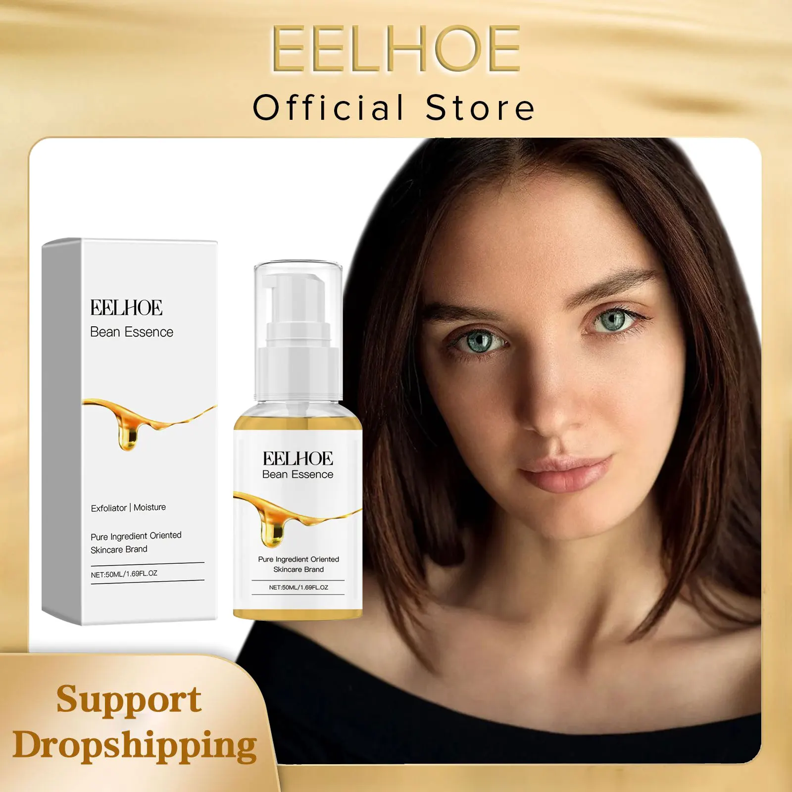 EELHOE Moisturizing Facial Collagen Serum with Hyaluronic Acid Nourish Smooth Brightening Skin Repair Exfoliating Face Essence