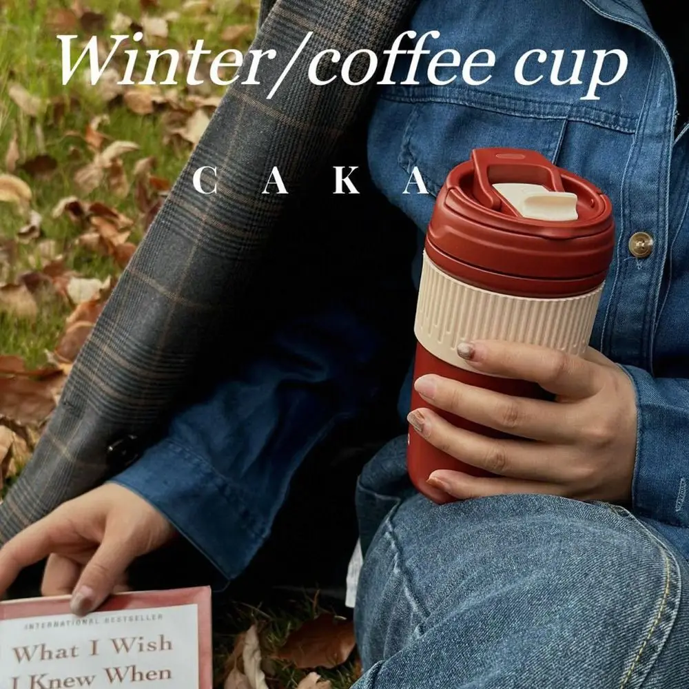 

Stainless Steel Insulated Cup Portable Large Diameter Design Coffee Mug Can Be Carried By Hand Sealed Straw Cup Travel