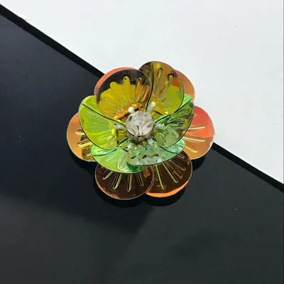 Hand beaded shells petals 3D flower patch applique multicolor decorative applique diy accessories clothes bag cap shoes flowers
