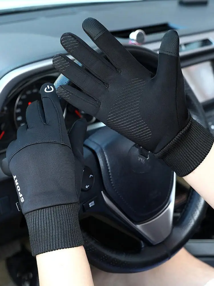 AliExpress Winter Cycling Gloves Non Slip Touch Ski Gloves Fleece-lined And Thickened Waterproof Pocket Warm Touchscreen Gloves