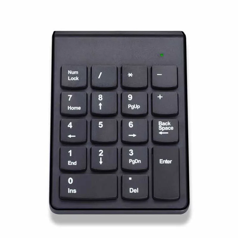 Portable Number Pad Mini USB 2.4GHz 18 Keys Financial Accounting Numeric Keypad Keyboard Extensions for Laptop Desktop Notebook