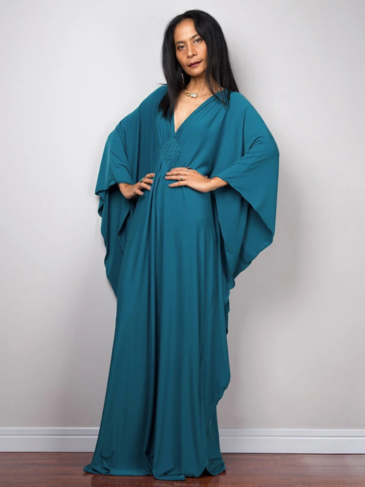 Robe de plage maxi style bohème pour femmes, kimono, caftan, couleur unie, couverture tissée, décoration, vêtements de plage, 18 documents