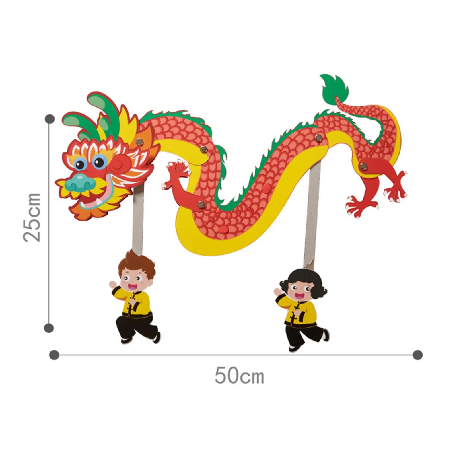 Chinese Paper Dragon Pick Paper Dragon Puppet Set, 3D Chinees Nieuwjaar Dragon Garland Decoratie voor lentefestivalkinderen