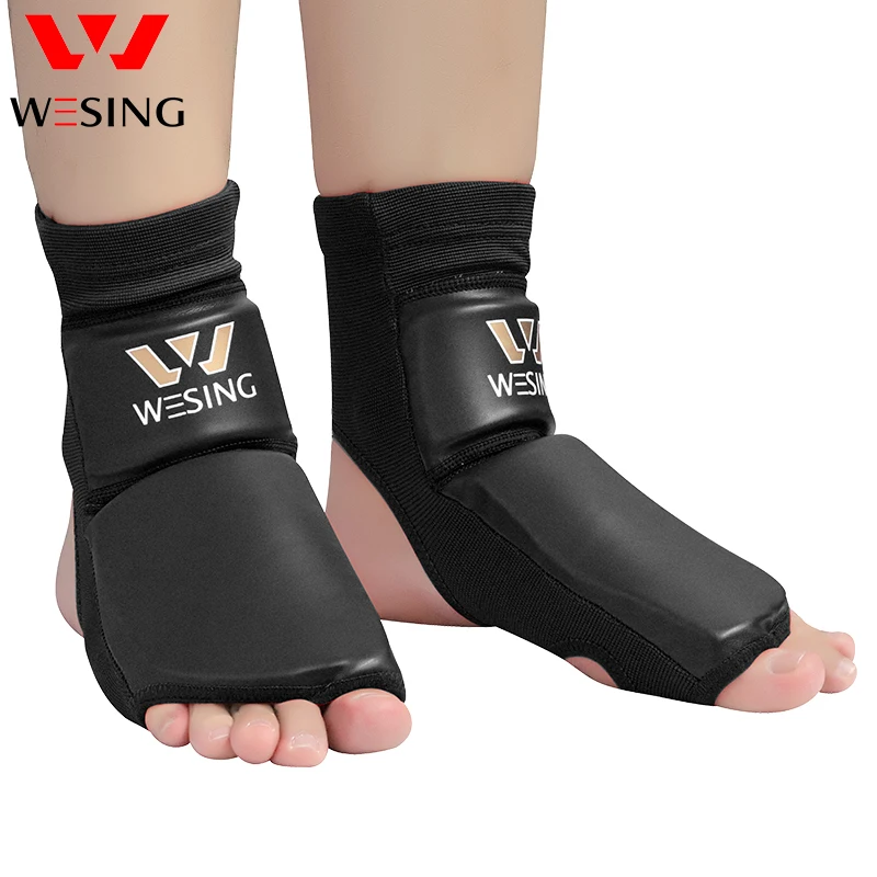 Wesing PU Leather Instep Guard Feet Protector with Large Size for Wushu Sanda Muay Thai Training Boxing training