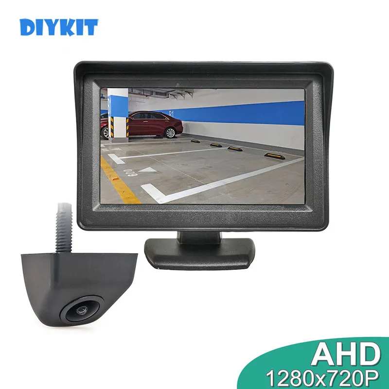 

DIYKIT 1280x720P 4.3inch AHD Rear View Car Monitor Backup Monitor Starlight AHD Reverse Car Camera for SUV MPV RV