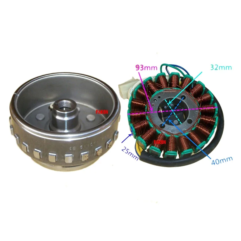 

Motorcycle Magnetic Coil Flywheel for Honda Loncin Haojin Zongsheng for CG200 LX200GY XY150GY 200W/250W 18 Poles of Engine Coil