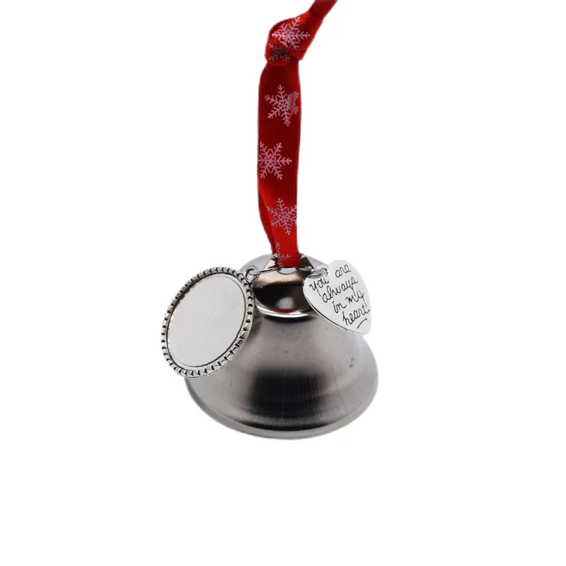 Free Shipping 45 Pcs/Lot Sublimation Blanks Christmas Bell Pendant For Christmas Tree Decoration