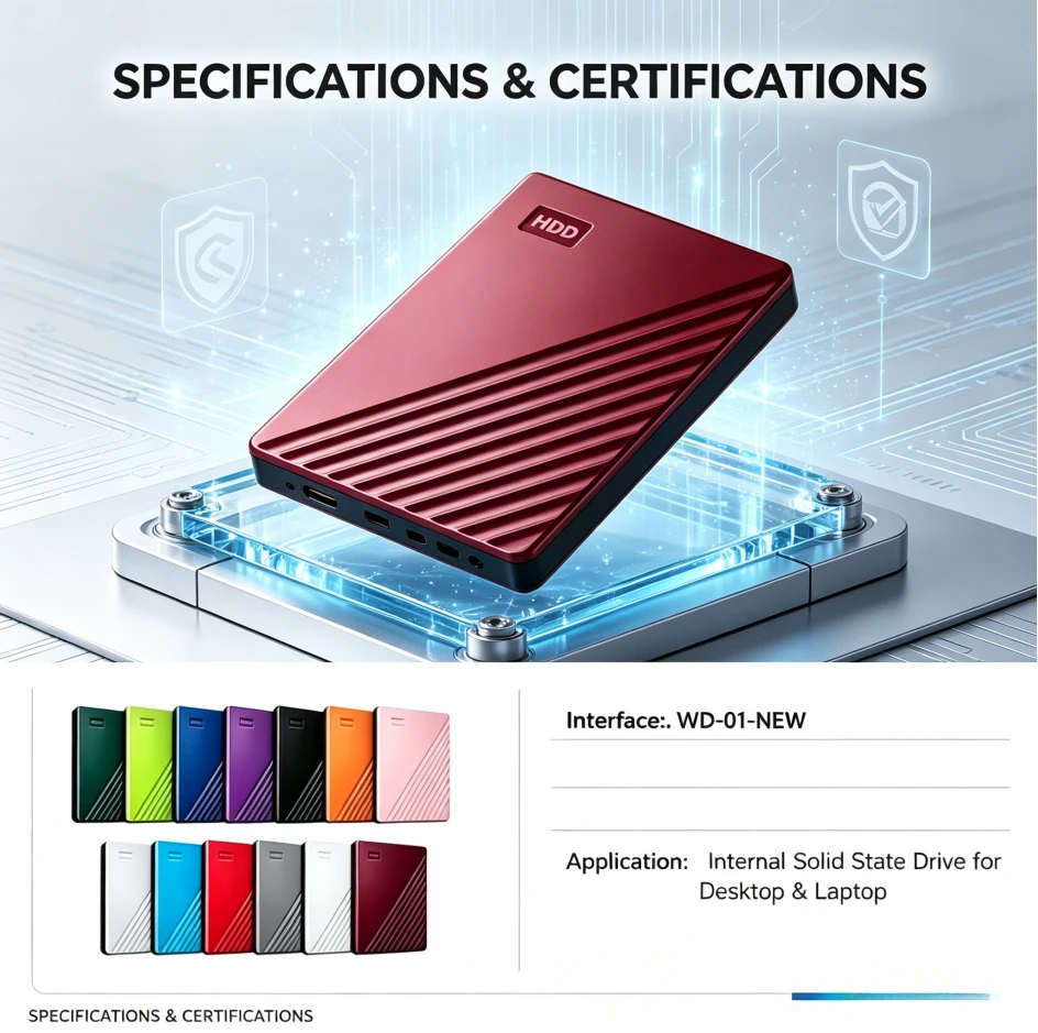 Original Portable External Wine Red / Pink / Orange Hard Drive USB 3.0 Encrypted Storage Disk 500GB-4TB High Speed for Laptop