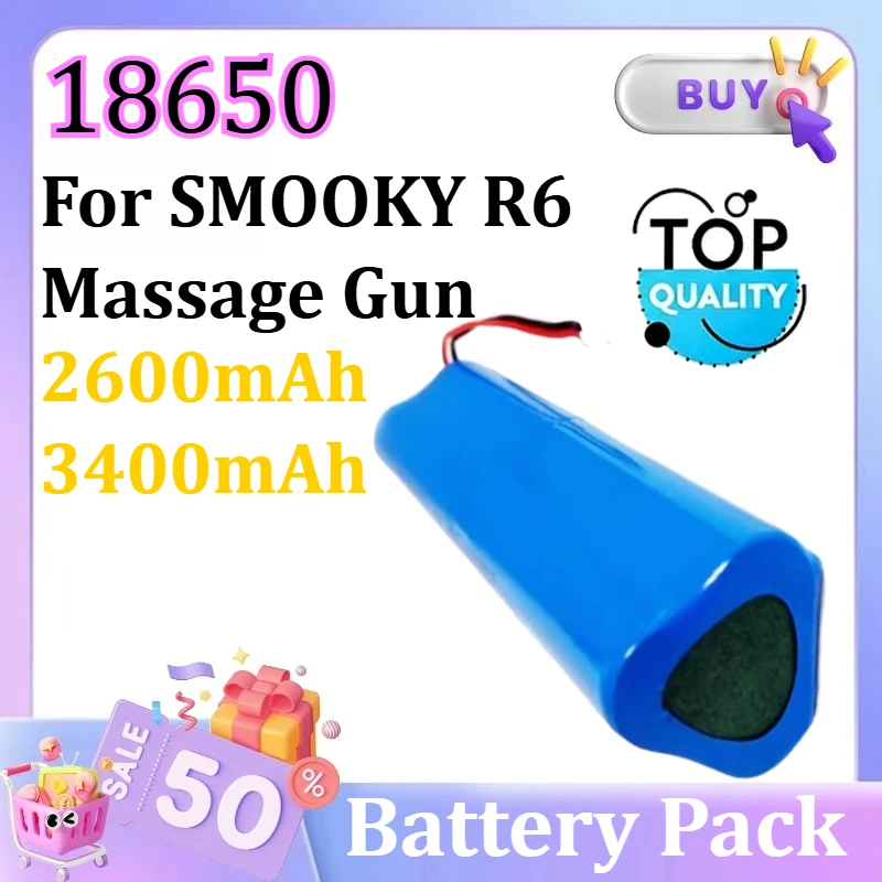 2600mAh/3400mAh for SMOOKY R6 Massage Gun 24V 2400mAh 18650 Battery Pack