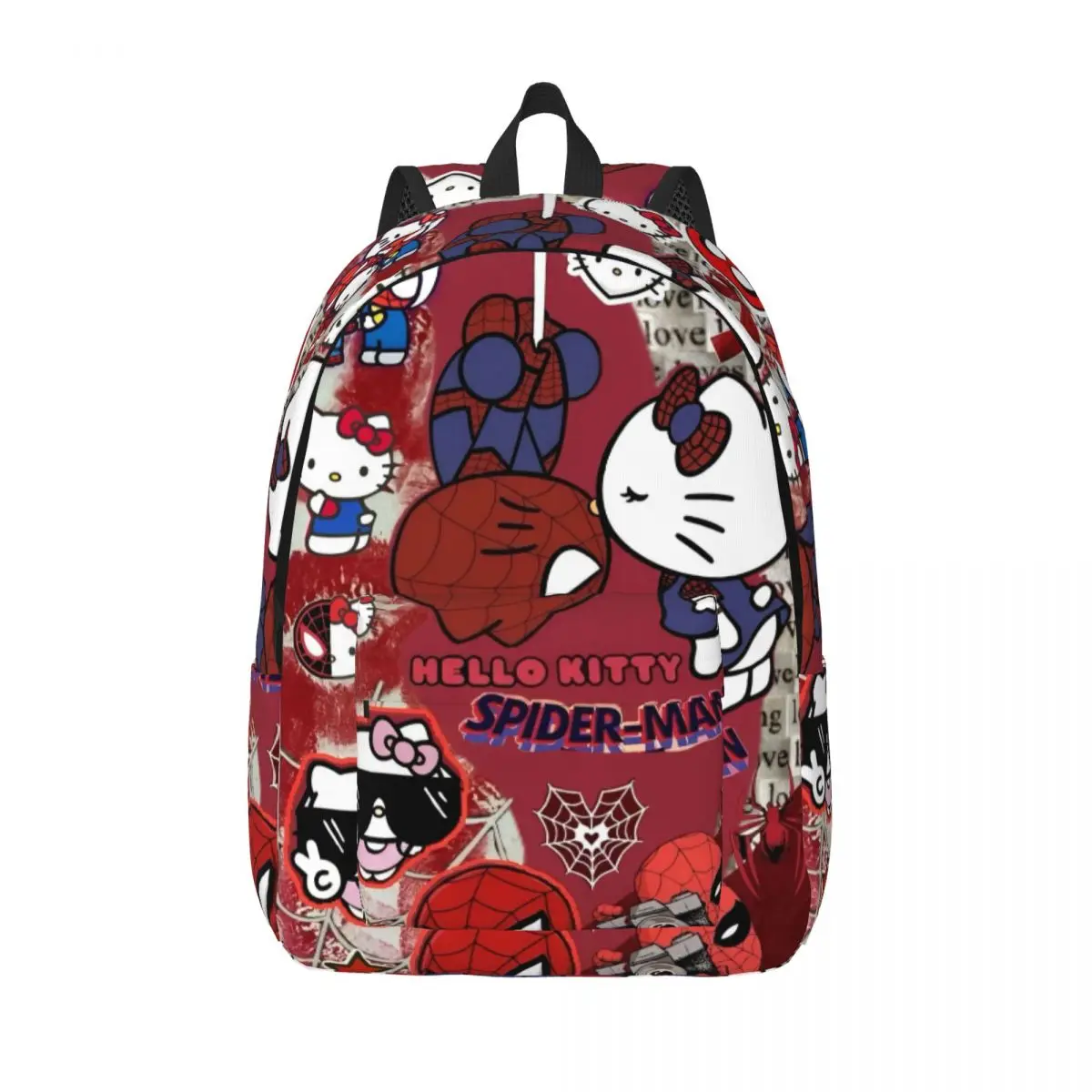 

Рюкзак «Человек-паук» Love Hello Kitty, сумка для школьников начальной школы, сумка для книг, мужской и женский холщовый рюкзак для путешествий