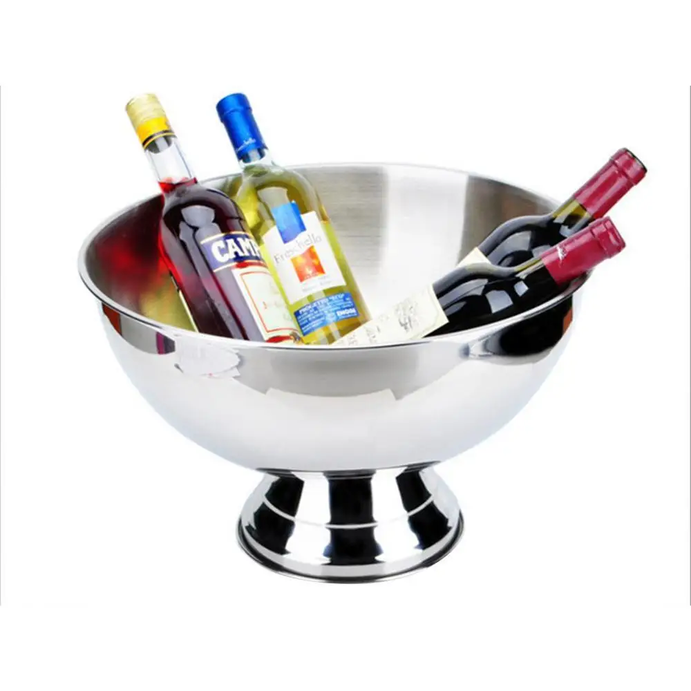 Stainless Steel Ice Cubes Bowl Metal Bar Beer Barrel Champagne Wine Big Ice Bucket Fried Ice Bowl Bar Accessories