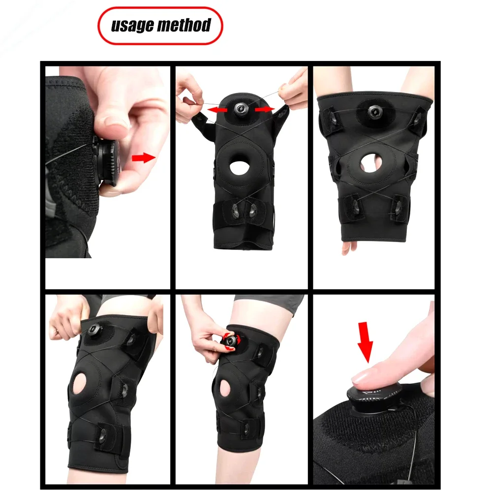 Knee Brace for Women Men Hinged Knee Brace with Side Stabilizers Adjustable Knee Support for Arthritis Pain,Injury Recovery